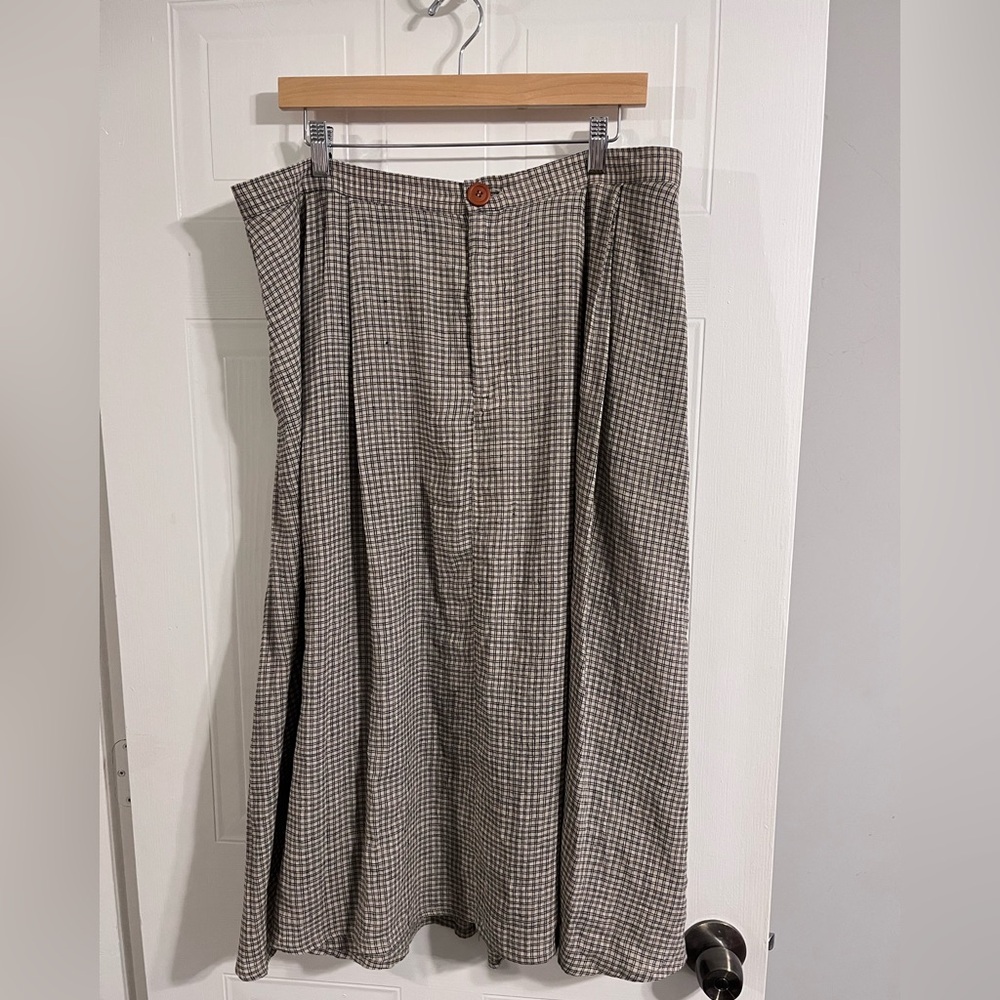 100% LINEN HANDMADE PAMUT APPAREL A-LINE SKIRT - SIZE XL
